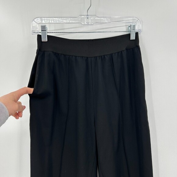 EVERLANE Black 100% Wool Ankle Zip Pull On Elastic Waist Trouser Pants Size 0 - Picture 3 of 7